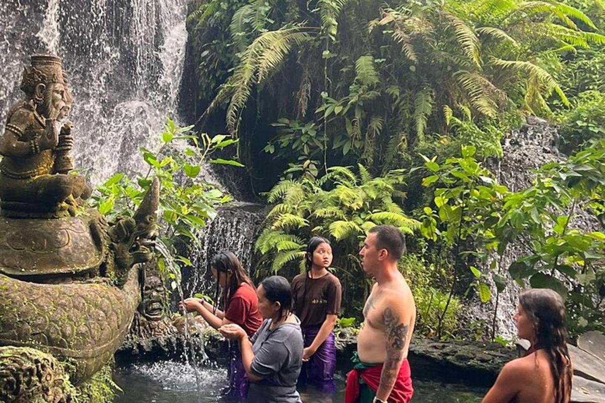 un grup de persones dempeus davant d'una cascada