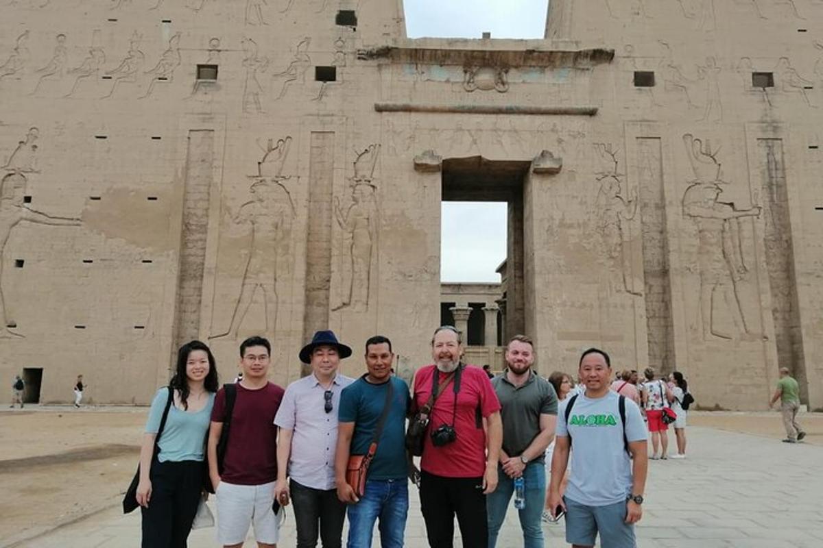 a group of people standing in front of a building