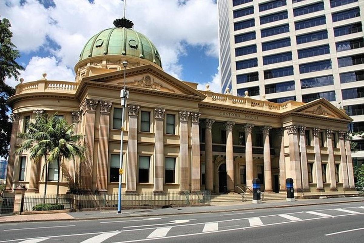 a building with a green dome on top of it