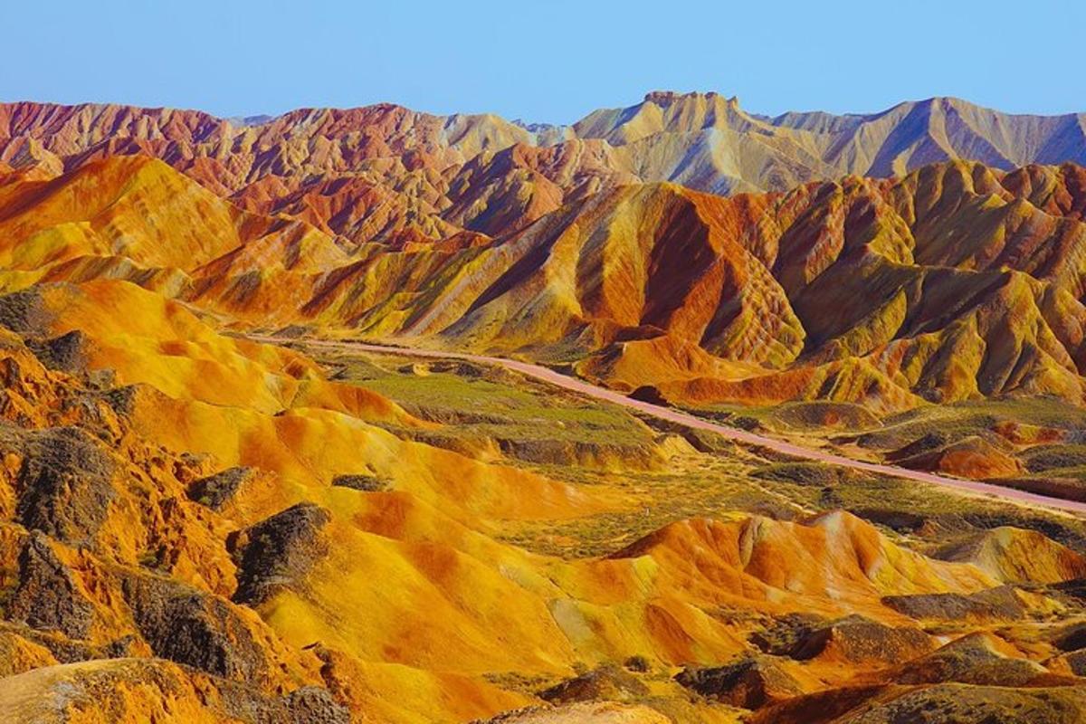 an aerial view of a mountain range