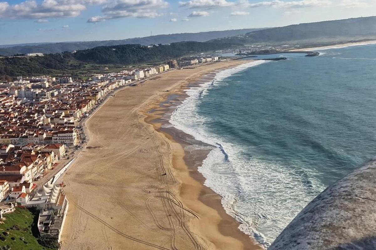 an aerial view of a beach and the ocean