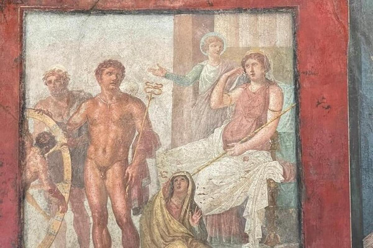 un dipinto di un gruppo di persone in una stanza
