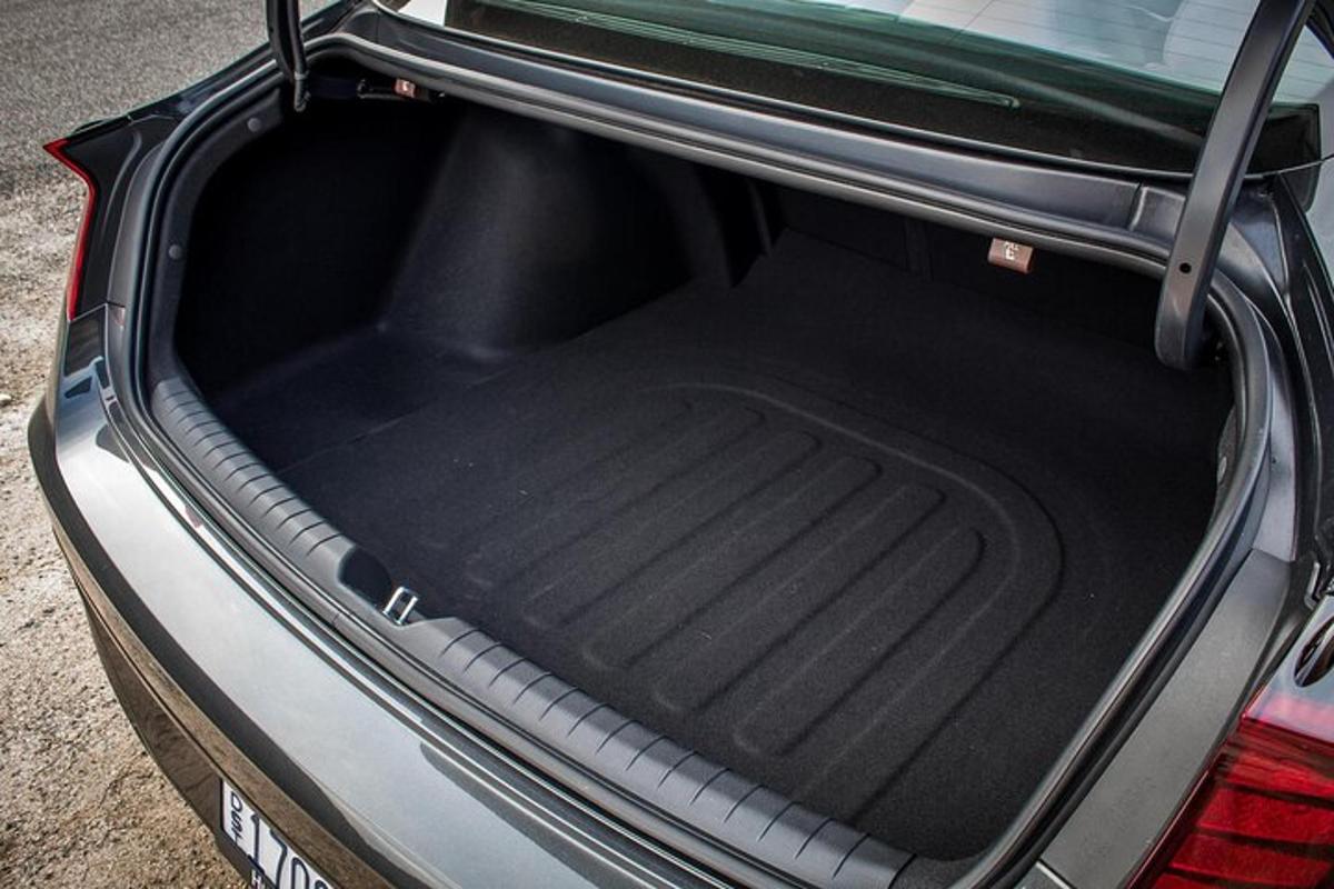 a trunk of a car with the trunk open