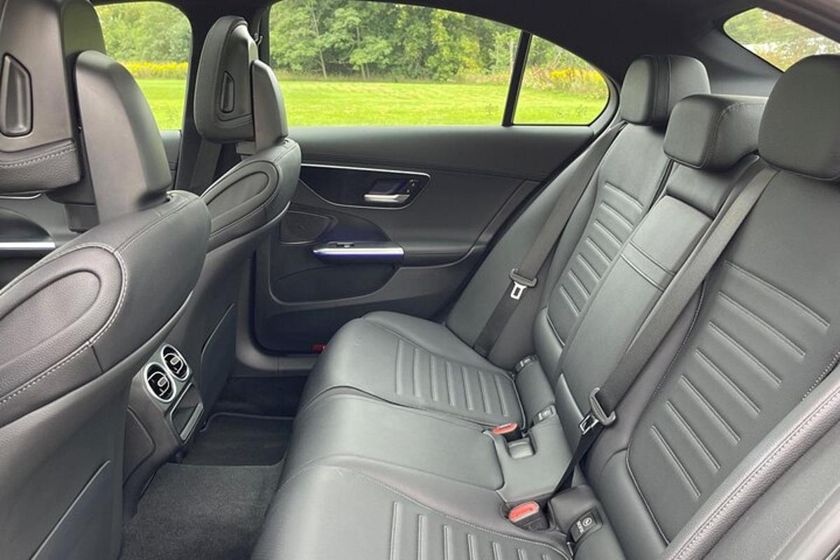 a view of the back seats of a car