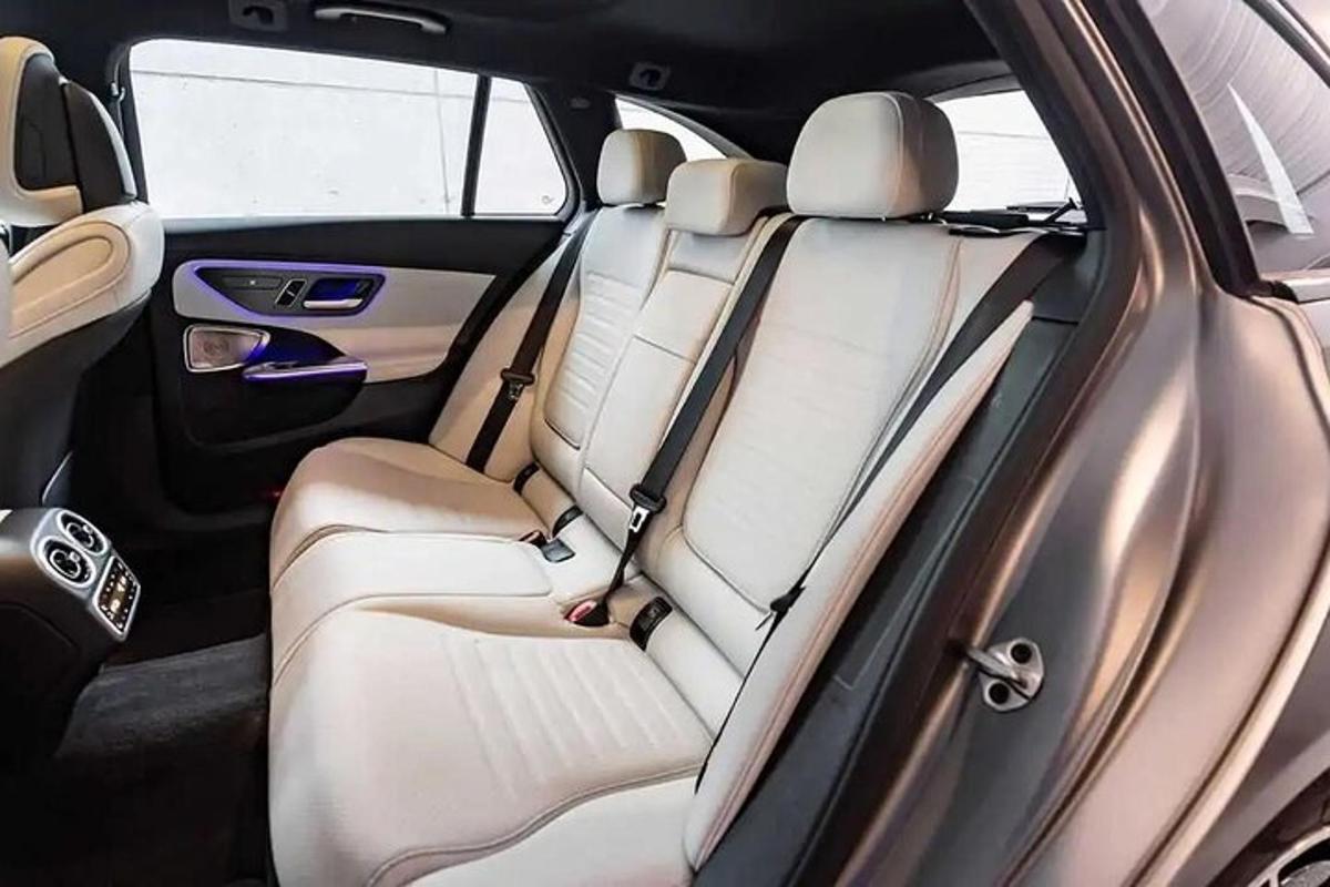 a view of the back seats of a car