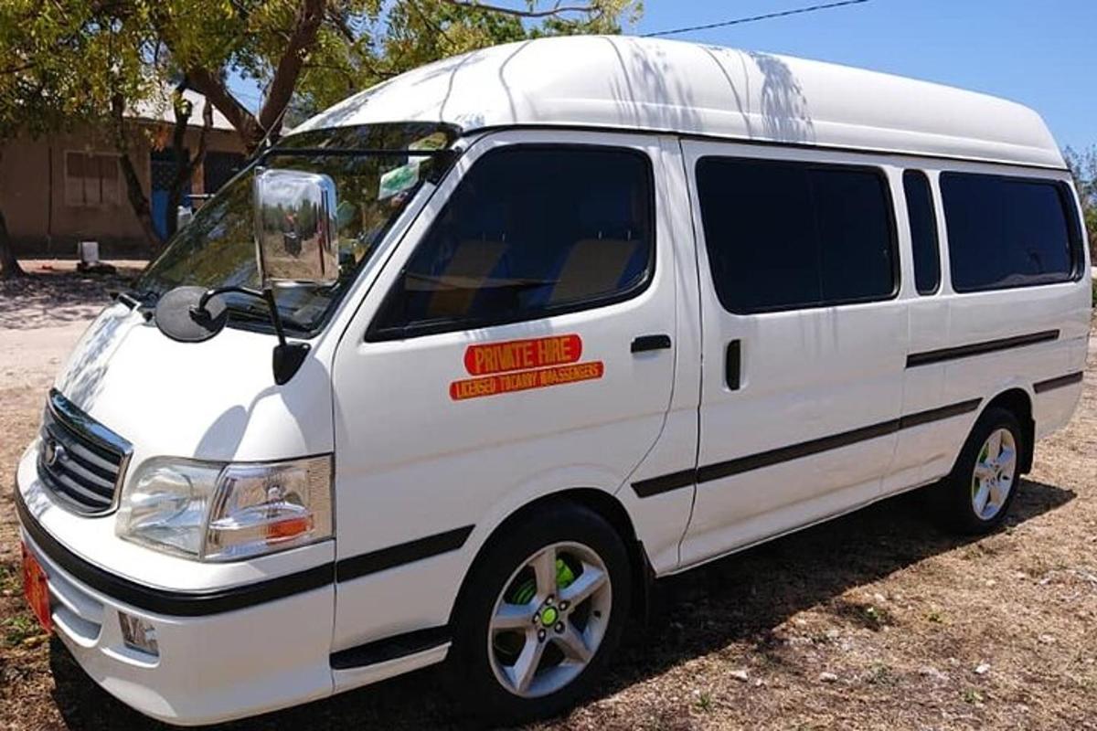 un furgone bianco è parcheggiato in un campo