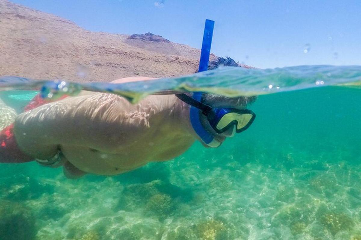 una persona che nuota nell'oceano con l'acqua