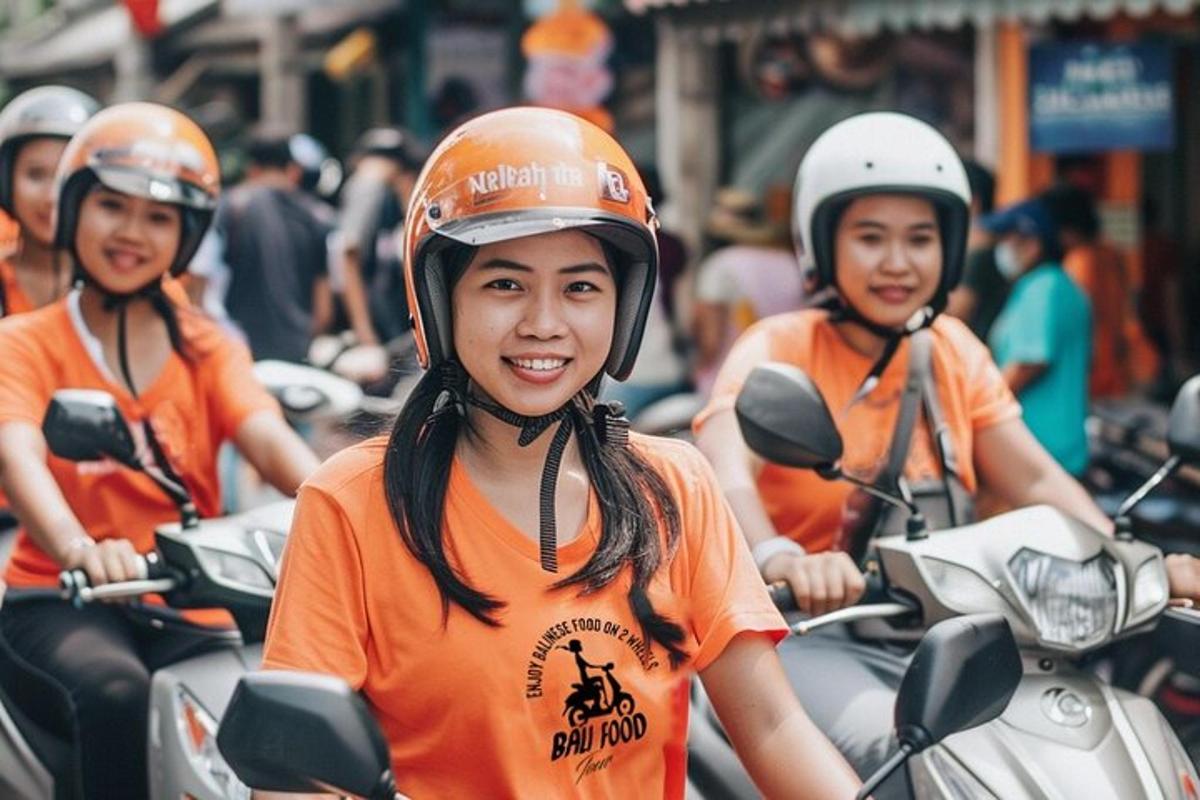 a group of people wearing helmets on motorcycles