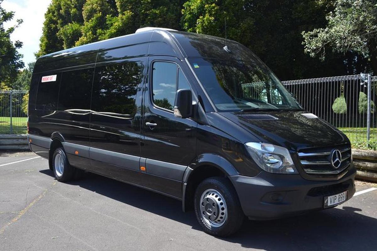 a black van parked in a parking lot