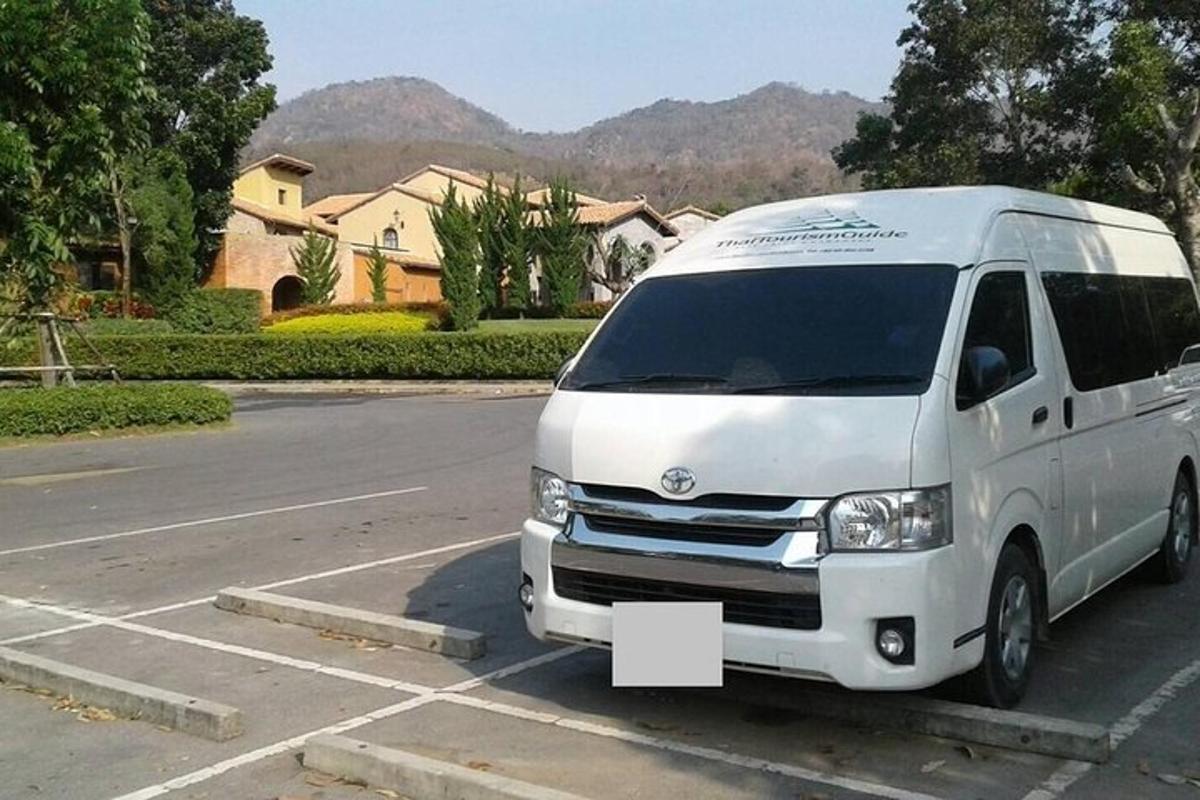 a white van parked in a parking lot