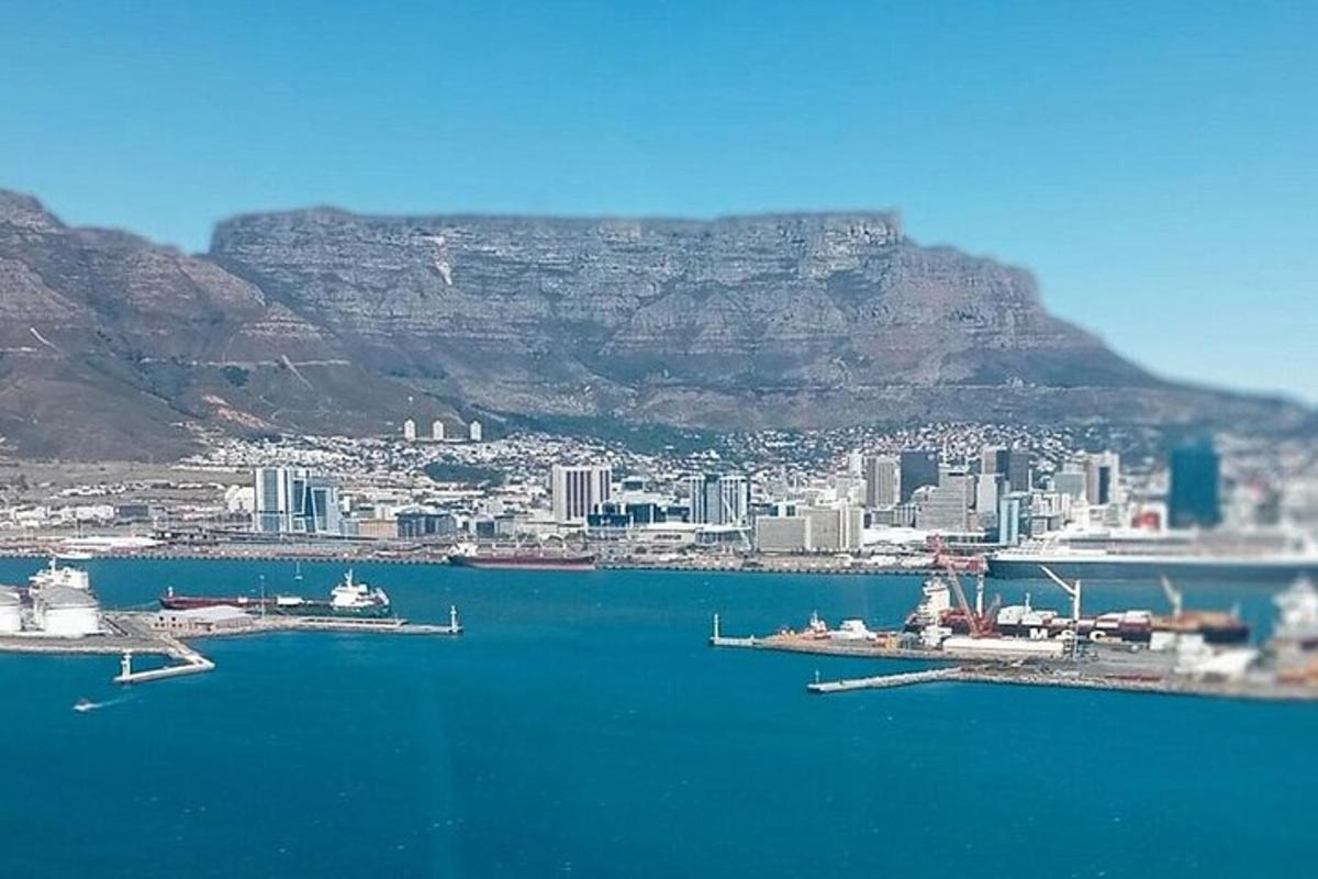 a view of the city of cape town and table mountain