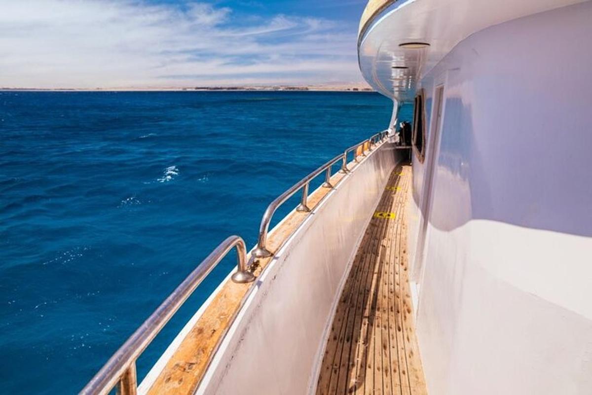 a cruise ship looking out at the ocean