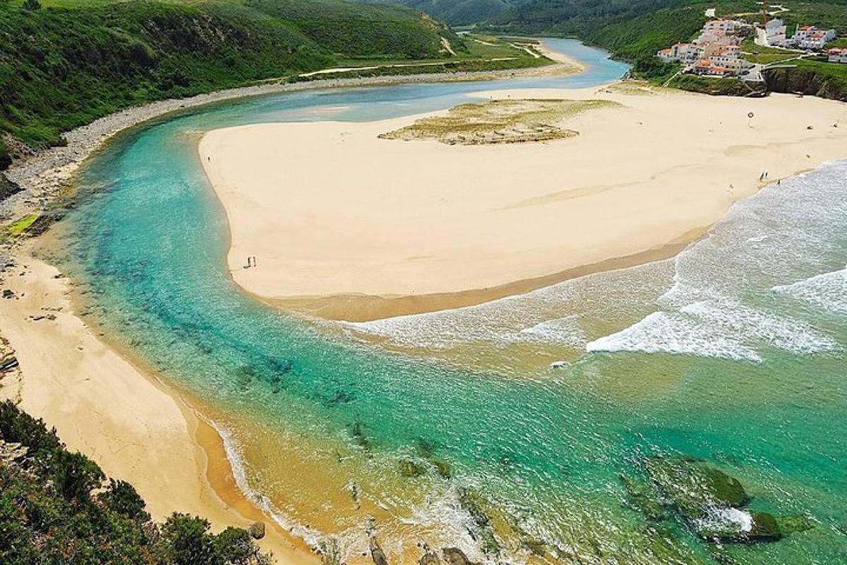 바다 옆 해변의 공중 사진