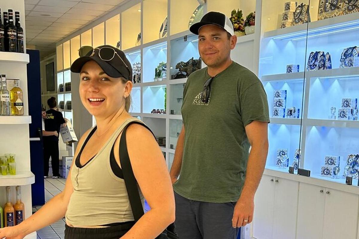 a man and a woman standing in a store