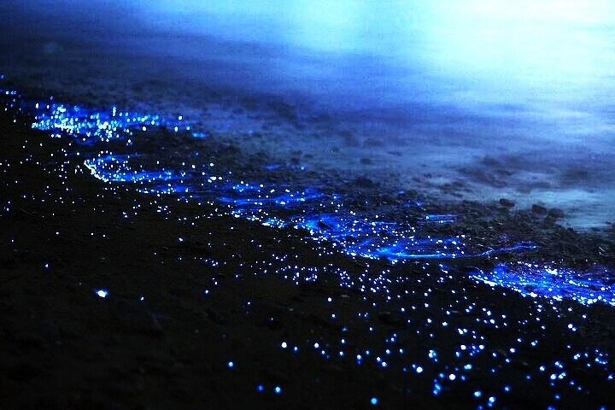 una vista aérea de una ciudad por la noche