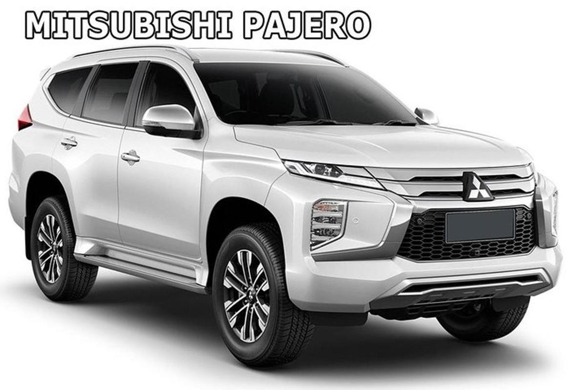 un coche Mitsubishi Pajero blanco