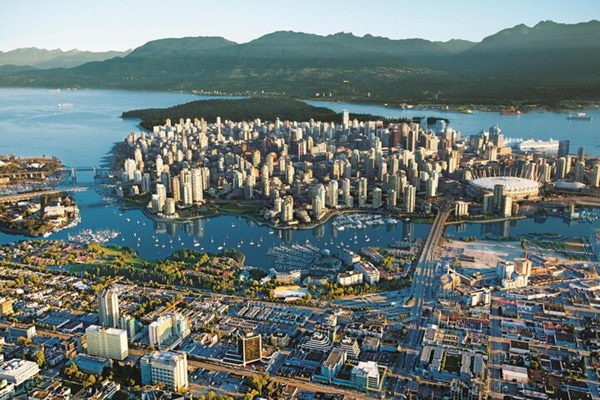 an aerial view of a large city with buildings