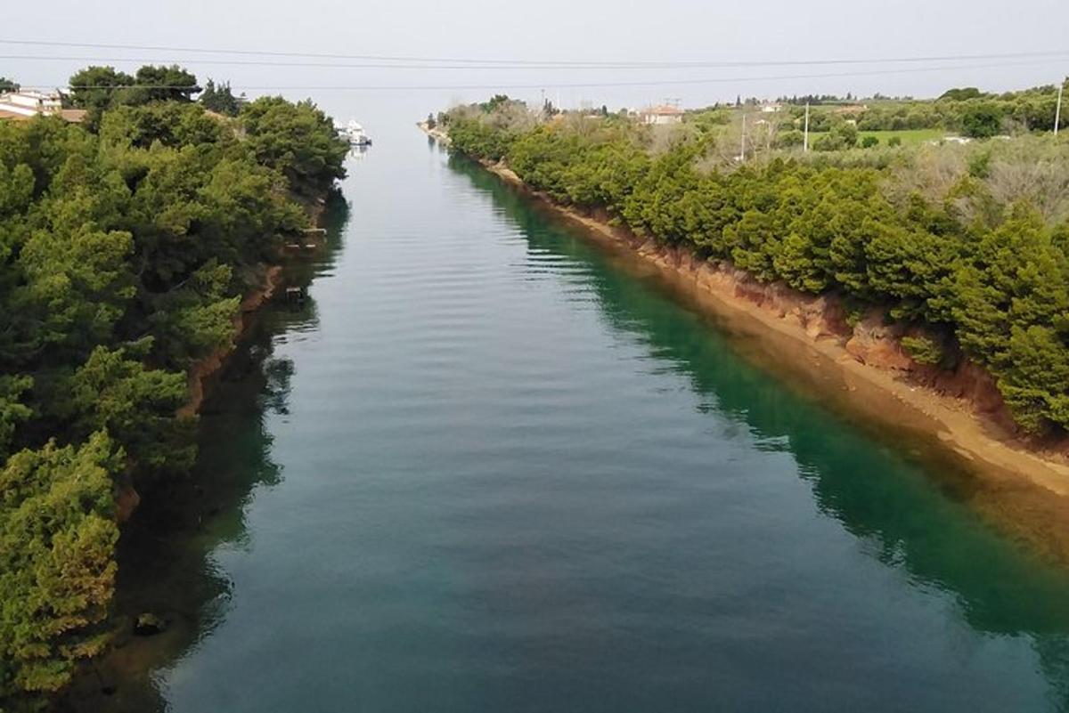 pemandangan dari udara sungai dengan pokok