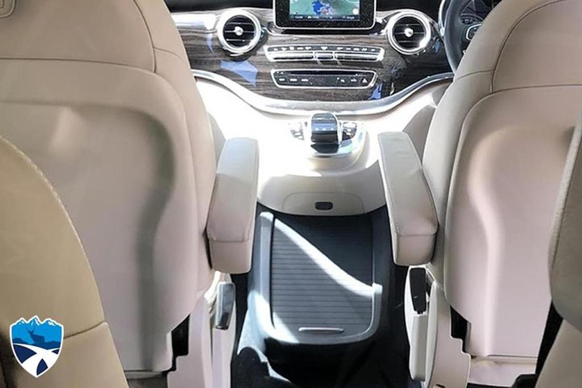 a view of the front seats of a car