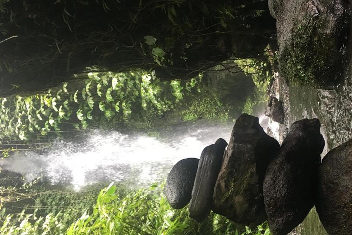 a group of rocks sitting on top of a cave