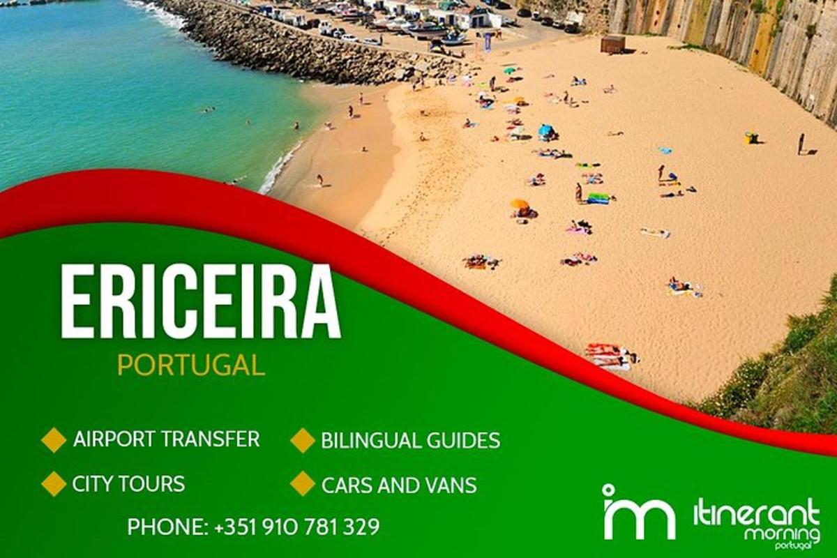 um pôster de uma praia com pessoas nela
