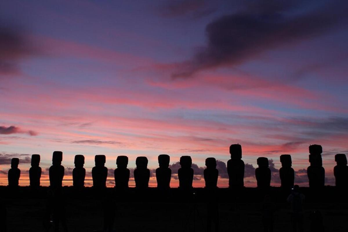 a group of silhouettes of people watching a sunset