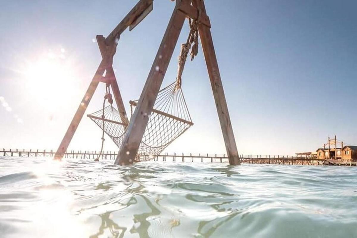 un columpio en el agua cerca de un muelle