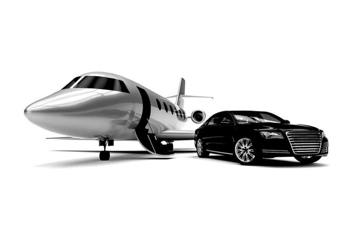 a small airplane and a car parked next to it