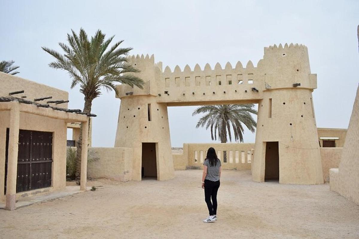 a woman standing in front of a building
