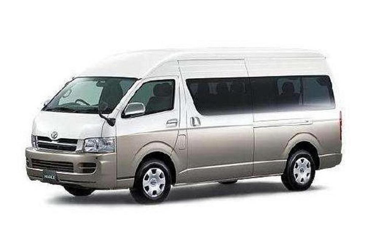 a silver van is shown on a white background