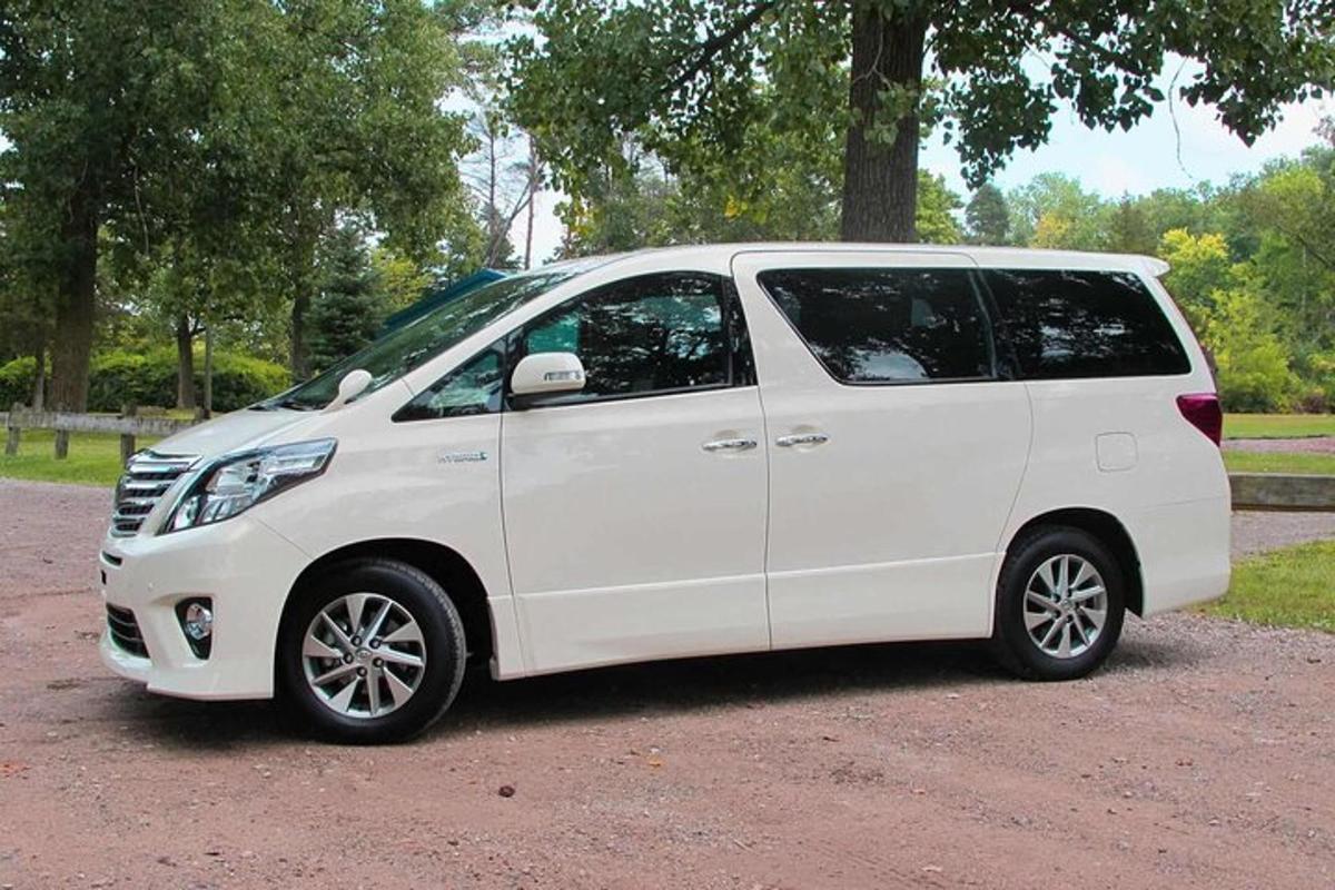un furgone bianco è parcheggiato in un parco