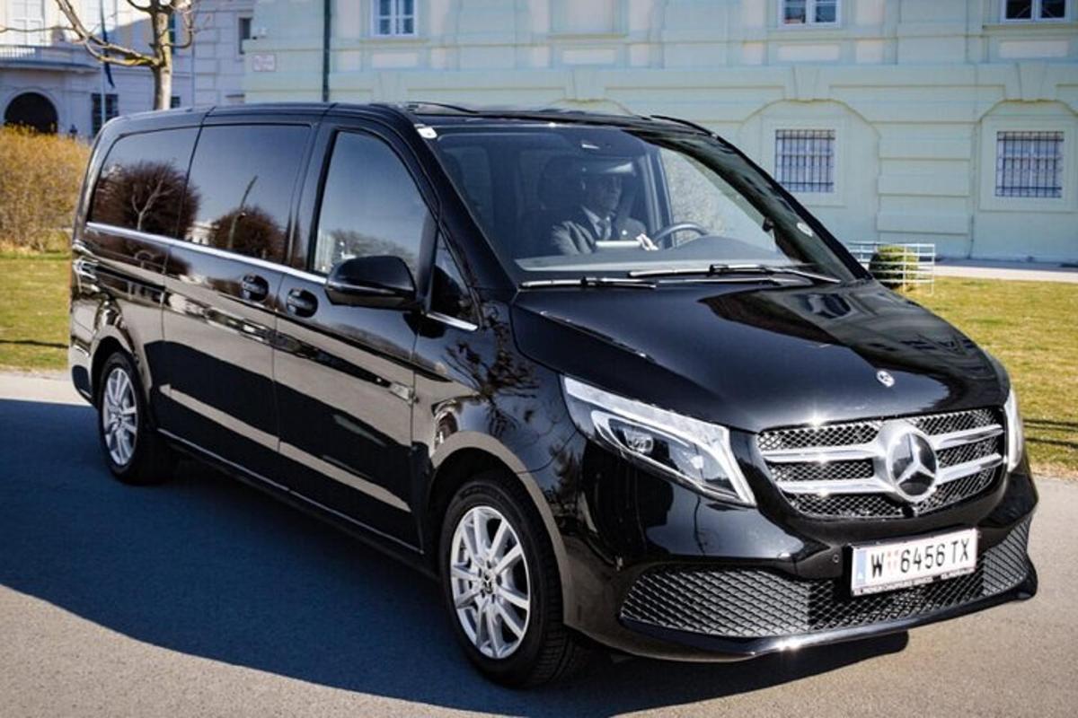 črno-srebrn kombi parkiran na ulici