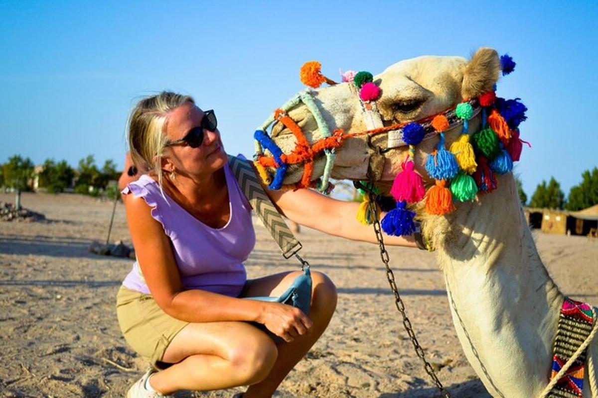 seorang wanita duduk di sebelah teddy bear di pantai