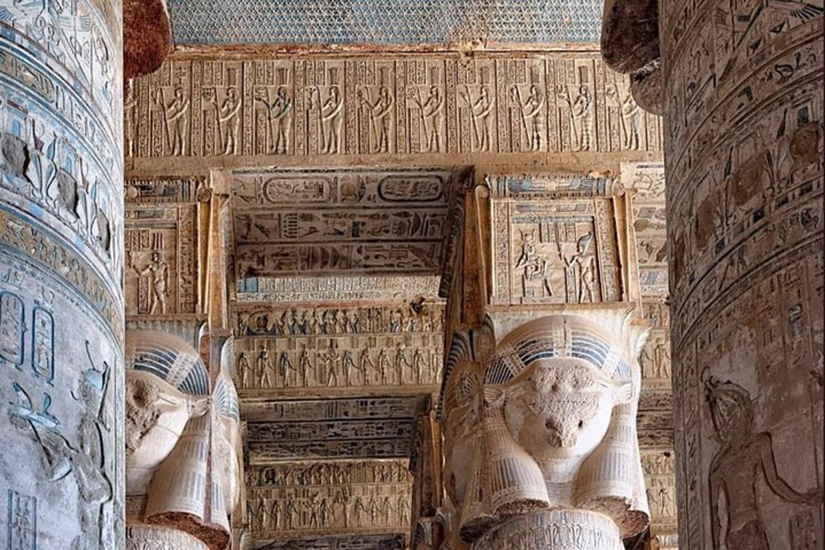 an ancient building with hieroglyphics on the walls