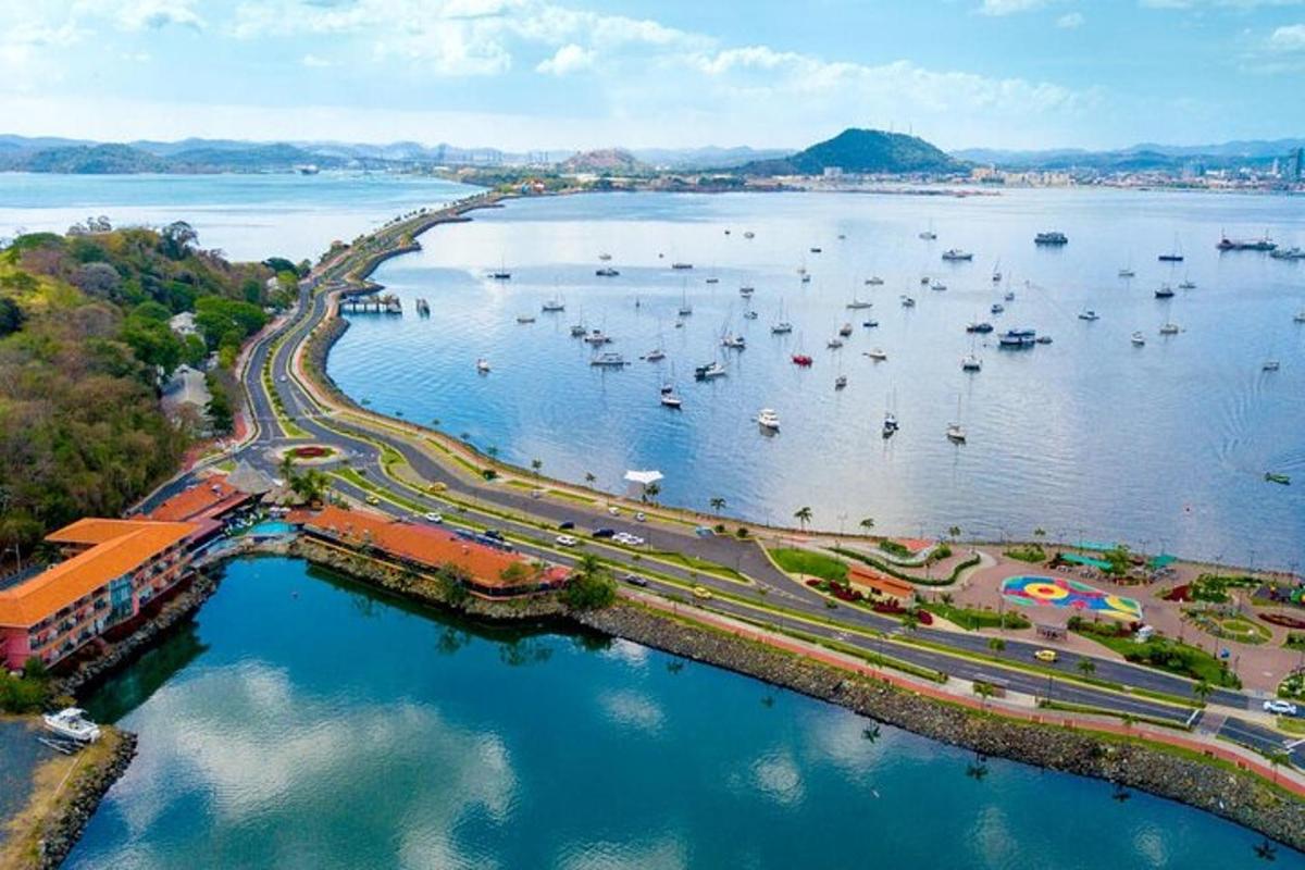 una vista aerea di un porto con barche in acqua