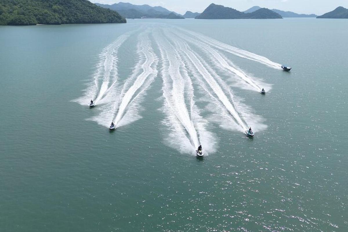 a group of boats in a body of water