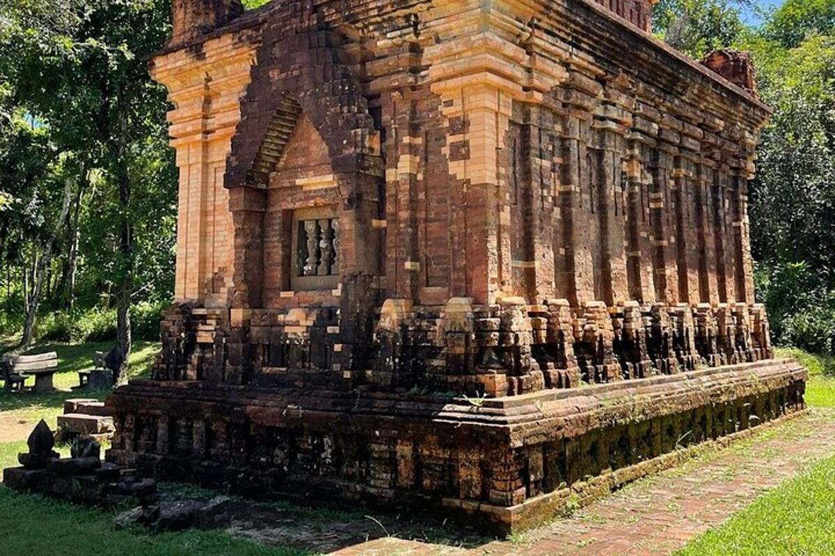 astration of a stone building in a park