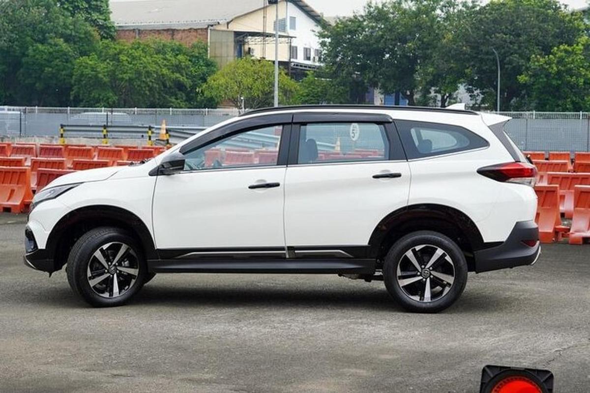a white car parked in a parking lot