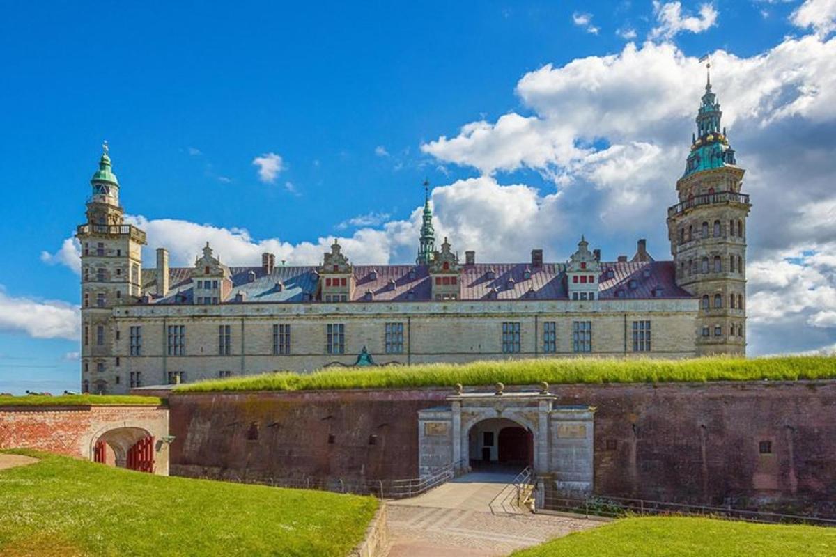 a large building with two towers on top of it