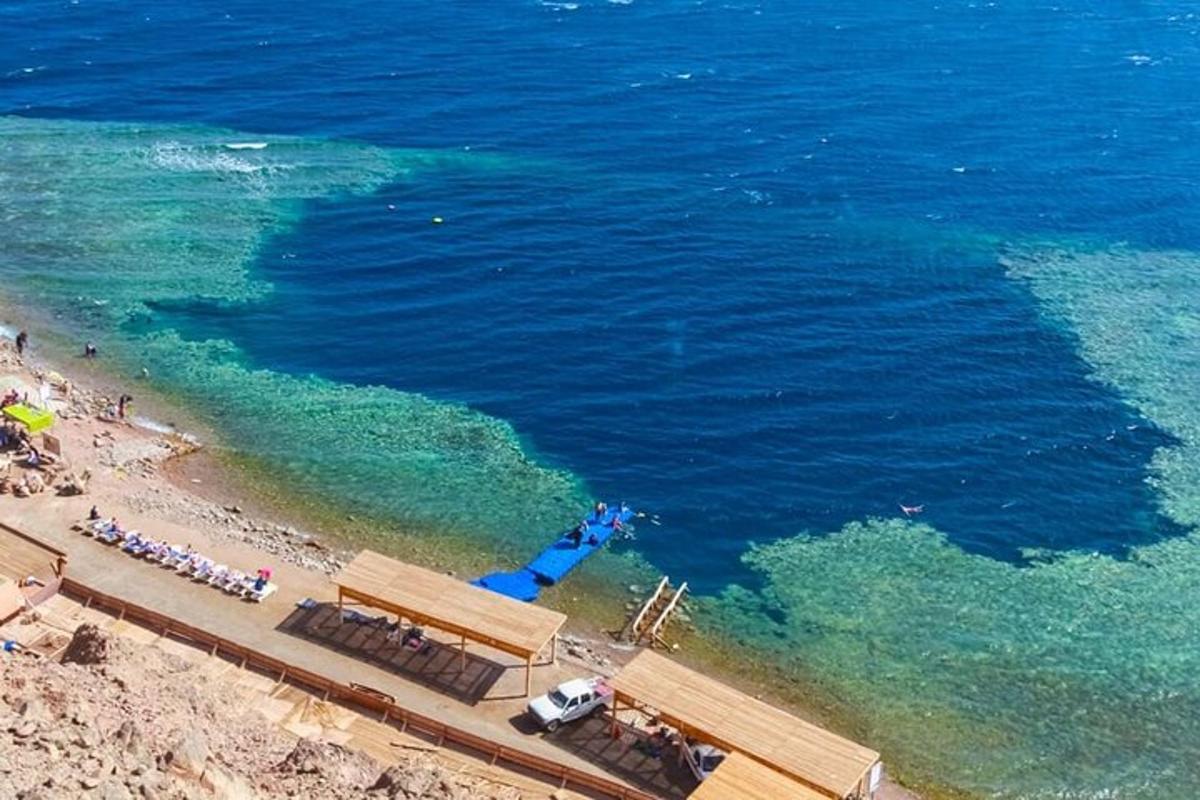 una vista aerea di una spiaggia e dell'oceano