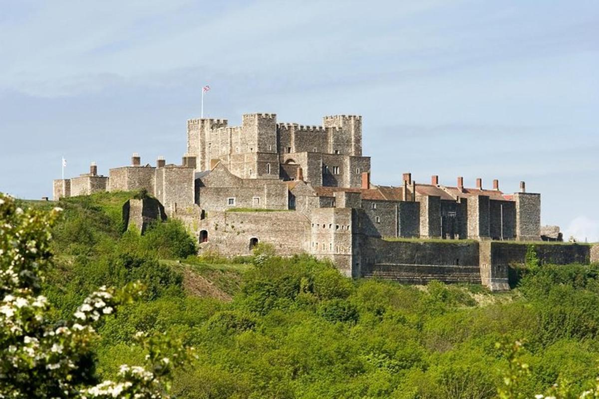 un castel așezat pe vârful unui deal