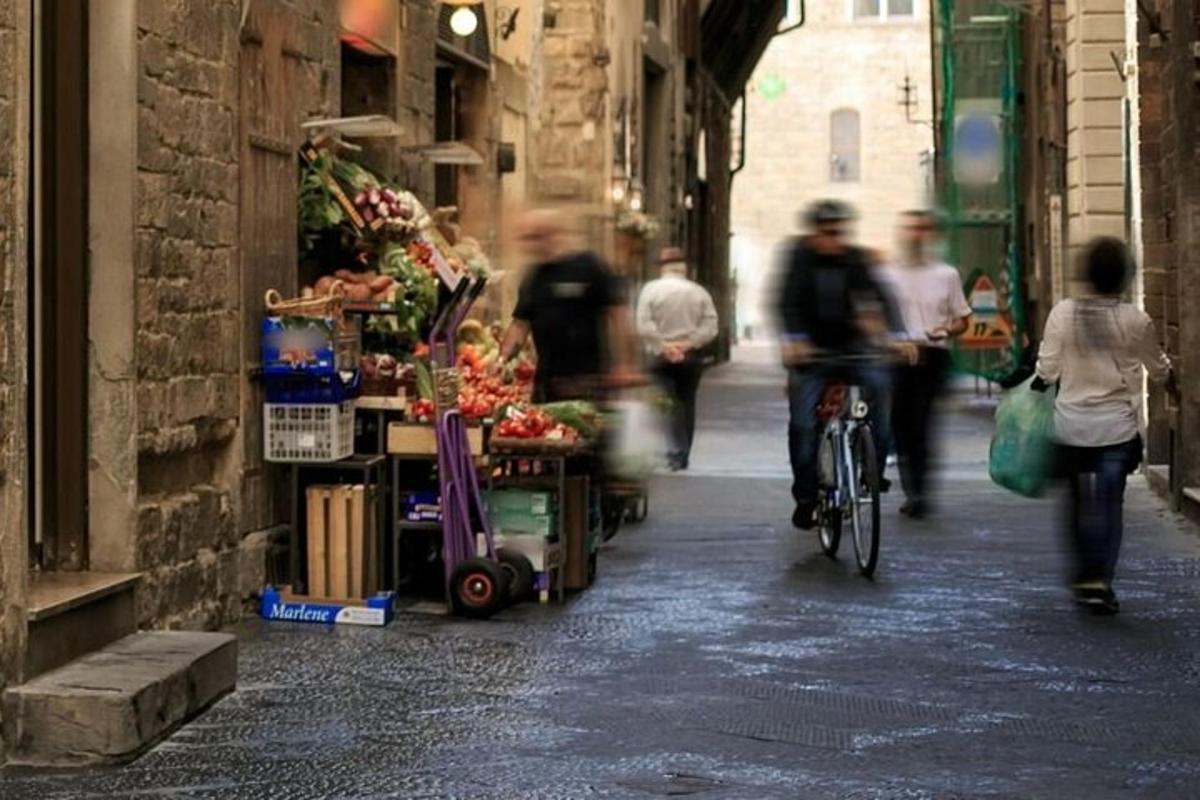 a group of people walking down a street