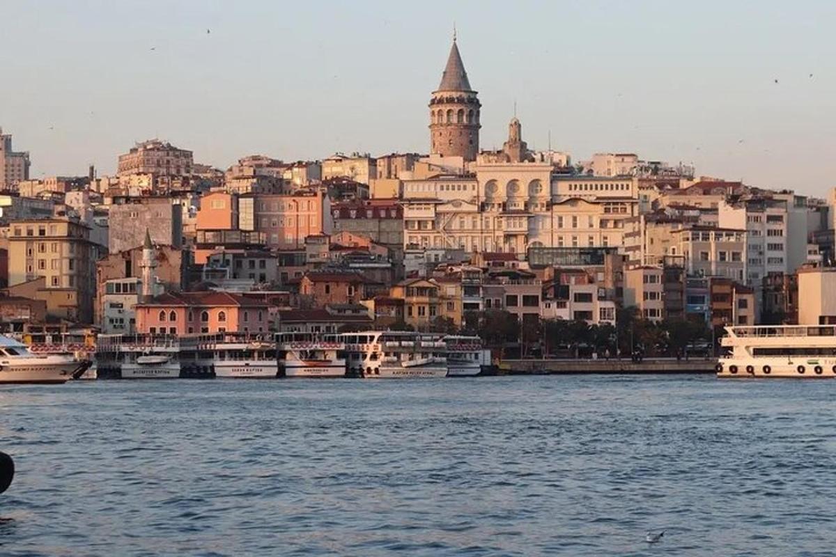 a view of a city from the water with boats