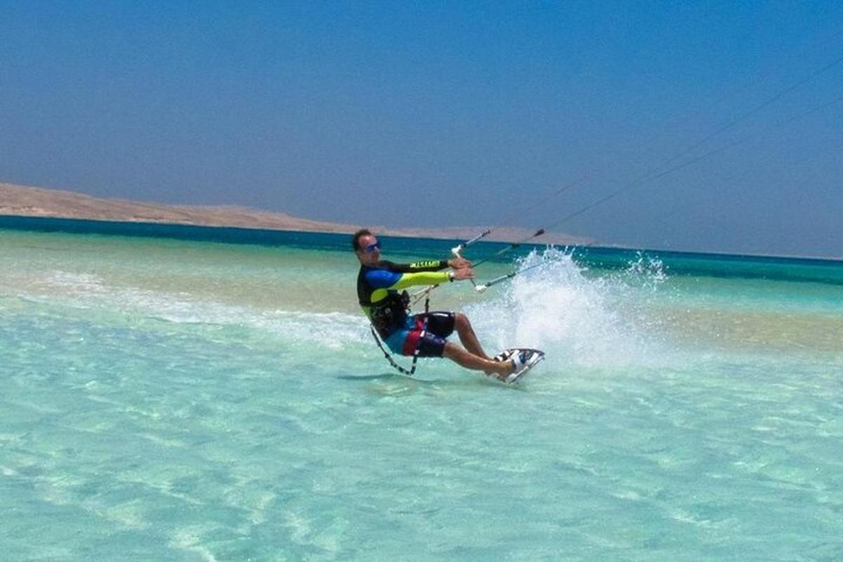 a man on a board in the water