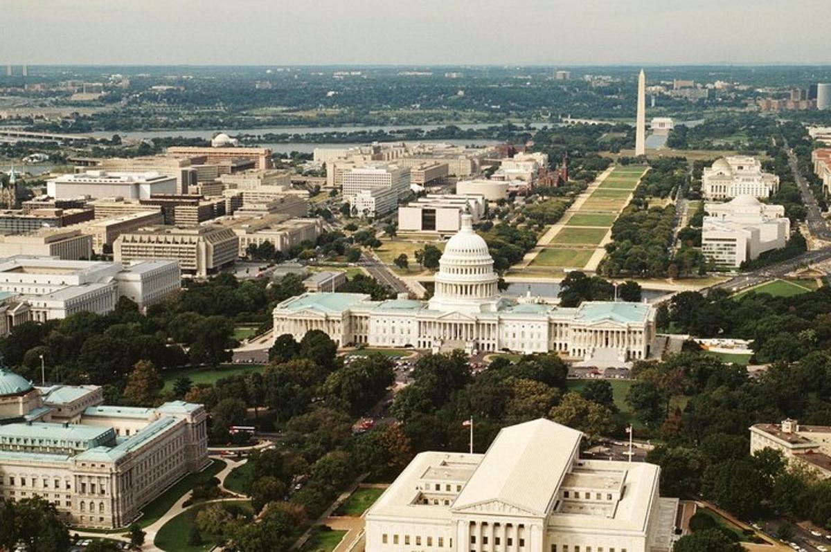una vista aérea del edificio del capitolio