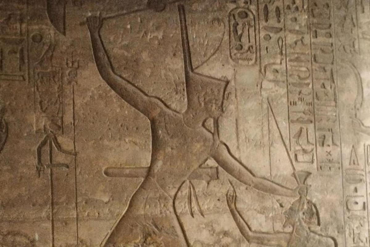 a painting of a woman on the wall of anaraoh