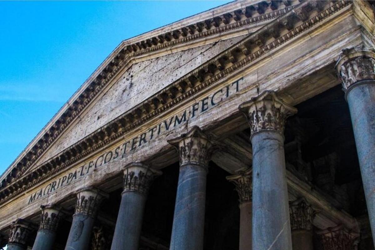 a close up of a building with columns