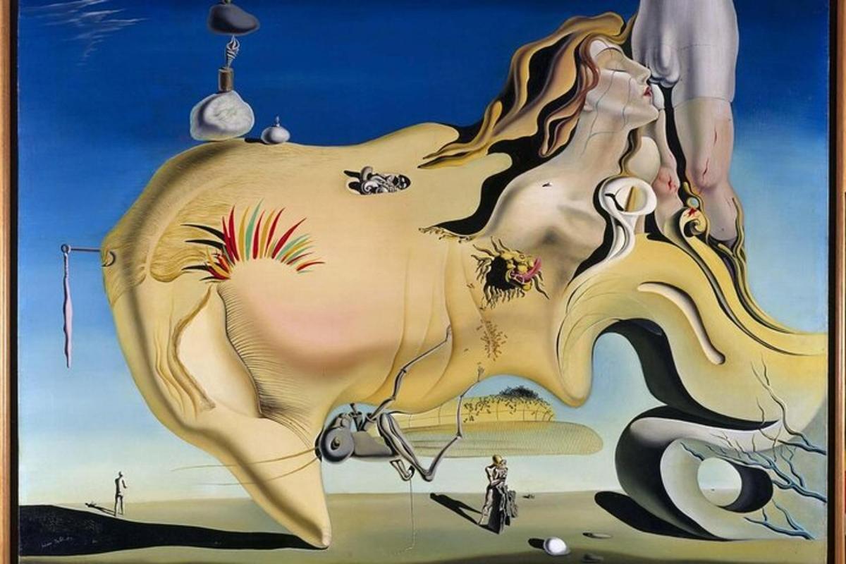 a painting of a woman with long hair