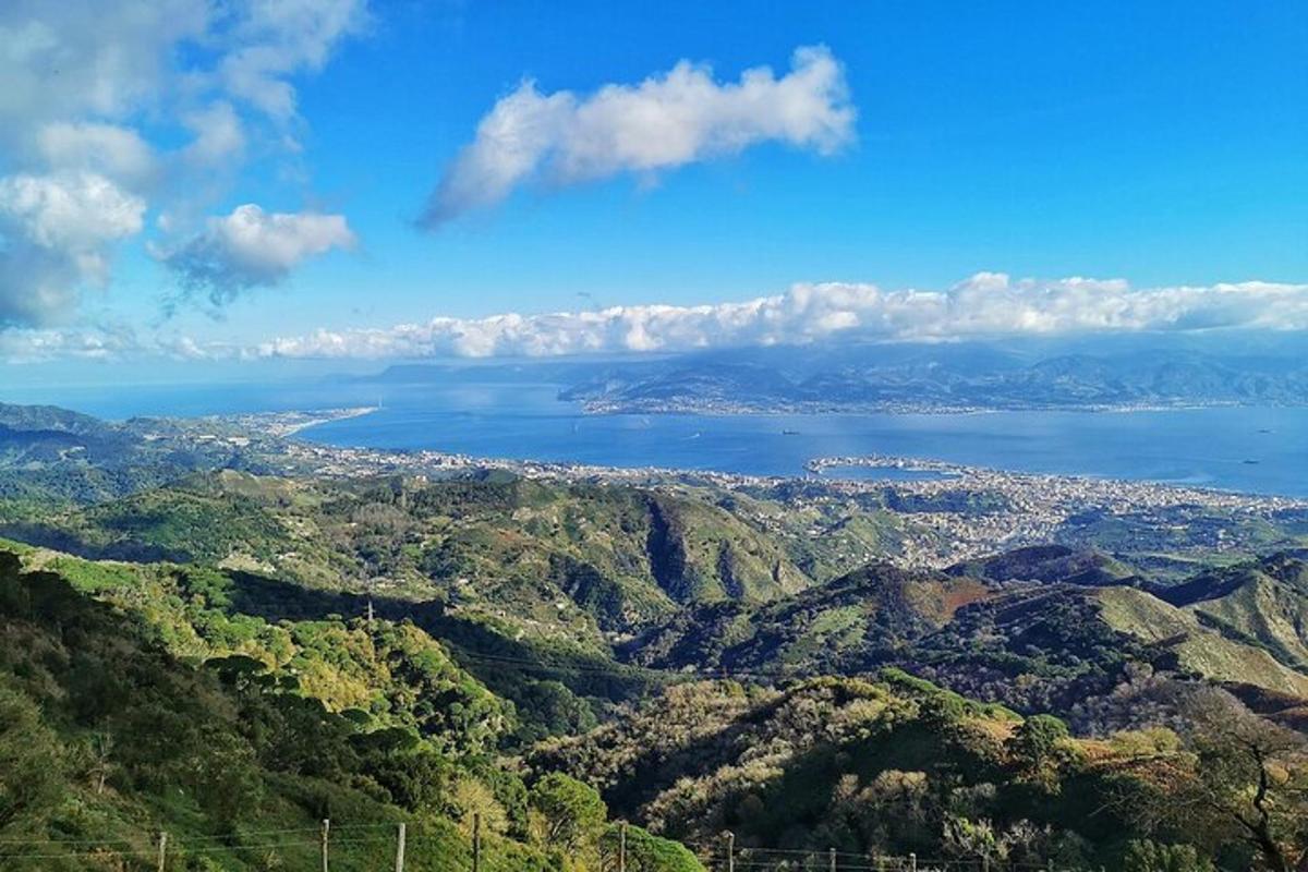 pemandangan bandar dan lautan dari gunung