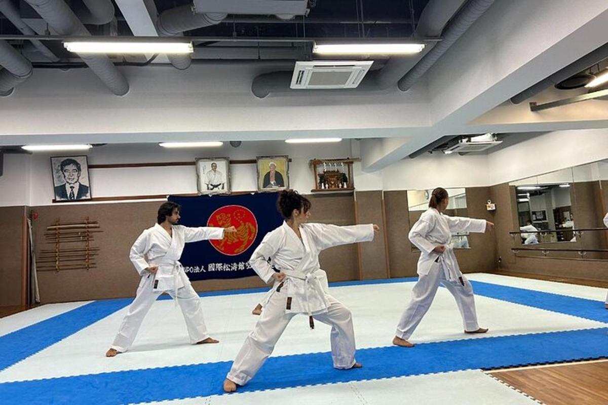 skupina ľudí na hodine karate
